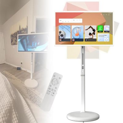AETEREOS 32" Smart Rolling TV Portable Touch Screen Monitor with Wheels, Android TV (8GB+128GB), Full Swivel, Multiple Projection Sharing, 12 MP Webcam, Android 13 OS, Remote Control 32"