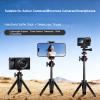 Extension Pole Tripod, Mini Selfie Stick Tripod Stand Handle Grip for Insta 360 for DJI Action Pocket Camera (Black) view 4