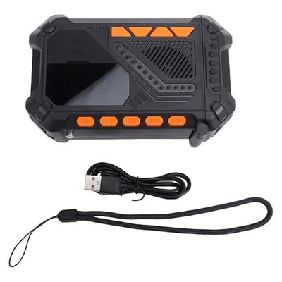YWBL-WH Emergency Crank Radio, Portable AM FM NOAA Weather Radio with 4000mAh Power Bank, Solar Hand Crank Charging, 600lm LED Flashlight, for Camping Hiking Outdoor Emergency (Black)