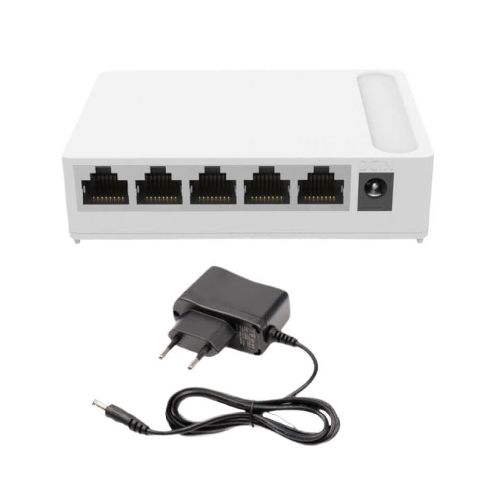 5 8 Port Gigabit Switch 10 100 1000M Home Network Hub with Power Office Ethernet Splitter Switch Hub Internet Injector(5 Port EU-Plug)