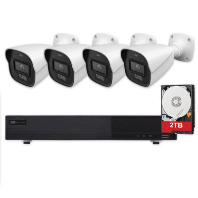 ACELEVEL 8 Channel PoE Security Camera System, 8-ch NVR with 2TB HDD, 6MP IP Bullet Cameras, 4K Support, 98ft Night Vision (4 Cameras)