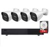 ACELEVEL 8 Channel PoE Security Camera System, 8-ch NVR with 2TB HDD, 6MP IP Bullet Cameras, 4K Support, 98ft Night Vision (4 Cameras) view 1