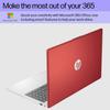 HP 15.6 Laptop Computer with Office 365 Copilot  16GB RAM  1.2TB Storage (128GB SSD, 128GB External and 1TB Cloud)  Intel 13th 4-Cores CPU  Wi-Fi 6  Win 11  no Mouse  Silver (Red) view 3