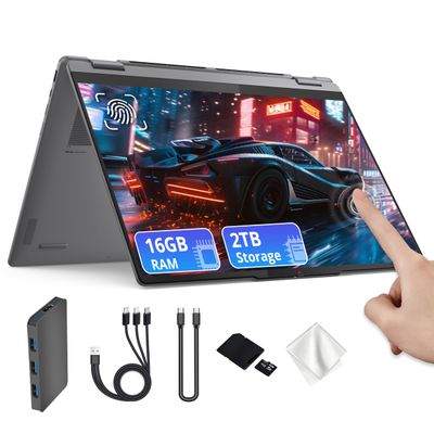 Lenovo Yoga 7i 2-in-1 16" 2K Touchscreen Laptop, Intel Core Ultra 7 256V, 16GB LPDDR5X, 2TB(1TB SSD&1TB Docking Station), Intel Arc Graphics, Numeric Keypad, Copilot+ PC, Wi-Fi 7, Win 11, Gray