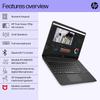 HP 15.6 Laptop Computer with Office 365 Copilot 16GB RAM 128GB SSD Intel 13th 4-Cores CPU Wi-Fi 6 Win 11 no Mouse Black view 4