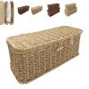 Handwoven Rattan Cable Management Box,Wicker Cable Management Box,Rattan Cable Organizer,Charging Basket with Lid for Power Strip TV Pc Router Charger Under Desk Cable (B, S) view 1