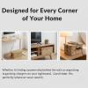 Handwoven Rattan Cable Management Box,Wicker Cable Management Box,Rattan Cable Organizer,Charging Basket with Lid for Power Strip TV Pc Router Charger Under Desk Cable (B, S) view 2