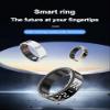 Smart Ring with Display Screen, Health Fitness Tracker - Heart Rate, Blood Oxygen & Sleep Monitor, IP68 Waterproof, Gesture Control for TikTok/Photos, Activity Ring with Charging Case (Gold, 9) view 2