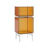 FYorbitH CD-Holder Multi-functional Acrylic CD Record Rack with Stainless Steel Bracket Living Room Sideboard Record Player Stand(Orange) view 1