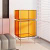 FYorbitH CD-Holder Multi-functional Acrylic CD Record Rack with Stainless Steel Bracket Living Room Sideboard Record Player Stand(Orange) view 3