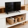2pcs Handwoven Rattan Cable Management Box - Decorative Boho Cord Organizer with Lid, Ventilated Wicker Power Strip Cover for Desk, Nightstand & Home Office,Large Wood Wire Hider (Gray) view 3