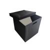 FYorbitH CD-Holder Foldable Oxford Cloth Vinyl Record Box with Lid for Home Office Cardboard CD Storage Case Record Player Stand(Black) view 1