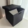 FYorbitH CD-Holder Foldable Oxford Cloth Vinyl Record Box with Lid for Home Office Cardboard CD Storage Case Record Player Stand(Black) view 3