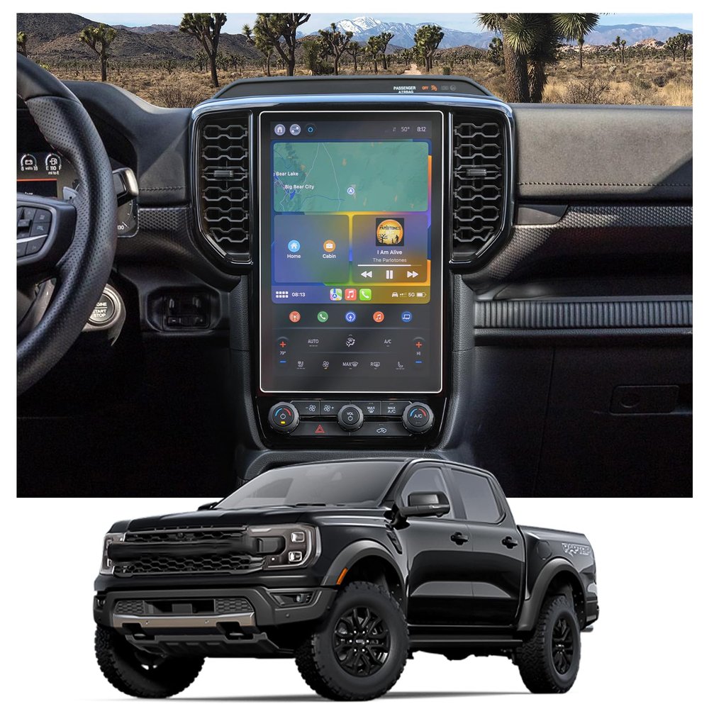 for 2023 2024 2025 Ford Ranger Wildtrak X XLT 12 Inch Sync 4A Navigation Protective Film Tempered Glass 9H Scratch-Resistant GPS Screen Protector