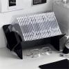 FYorbitH CD-Holder Tabletop Acrylic Open Vinyl Record Storage Rack Home Tilted Small Bookcase Record Player Stand(Black) view 3