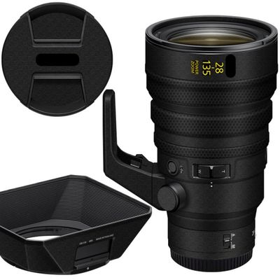 28-135 4 Lens Cap Skin Anti-Scratch Camera Sticker for Nikon Z 28-135mm F4 PZ Protective Wrap Film Protector Decal for NIKKOR(Armor Fiber Black)