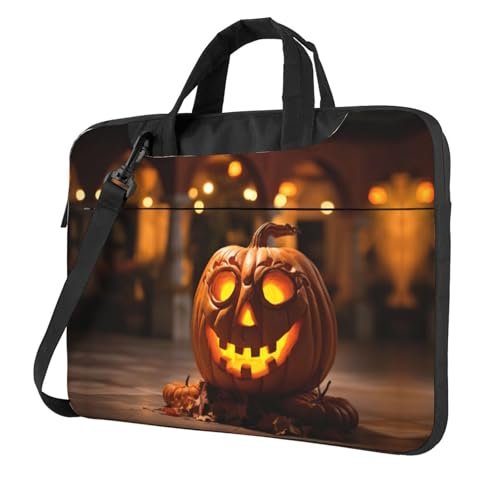 Halloween Pumpkin 2 Print Laptop Handle Bag,Laptop Carrying Case Protect Case Pouch,Fits 13 14 15.6 Inch Laptops