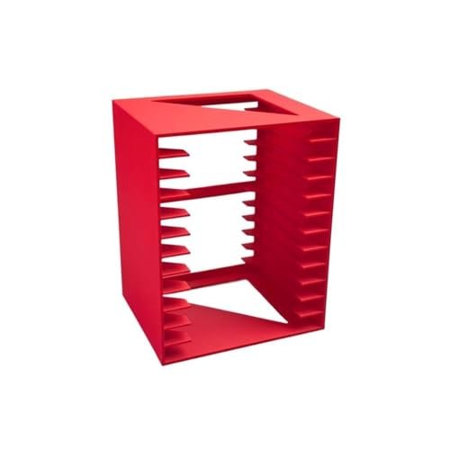 LIUAILING52 Record Rack Home Minimalist CD Record Rack PP Desktop Album Storage Shelf(Red)