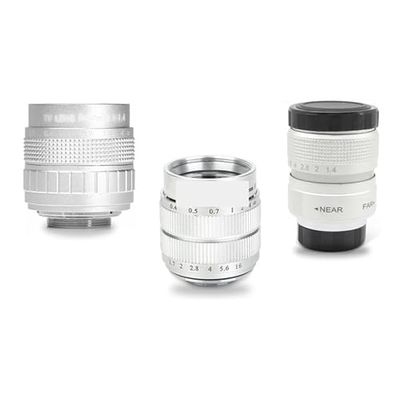 25mm F1.4 / 35mm F1.7 / 50mm Camera Lens + C- Macro Ring Camera for Canon EOS R R7 R10 R50 R100 Excellent(50mm F1.4,Silver_C Mouth)