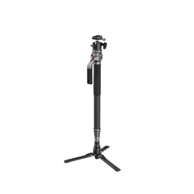Compatible for DSLR Mirrorless Cameras 5564 5565 Carbon Fiber Monopod Tripod with Fluid Head(5564)