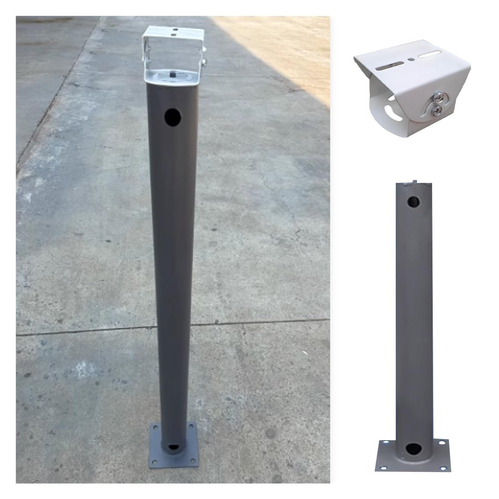 78.7in Security Camera Pole Adjustable 360, Garage CCTV Pole with Universal Joint & Screws, Surveillance Cameras Holder Column Waterproof Rustproof(Gray,1.6 ft/50cm)