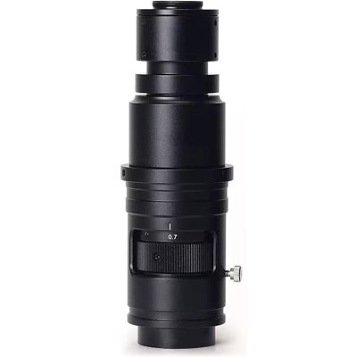 120X/180X Microscope Camera Zoom Lens, Industrial Adjustable Zoom C-Mount Lens, 0.7-5X Continuous Adjustable Magnification, for Lab Microscope Accessories(120X)