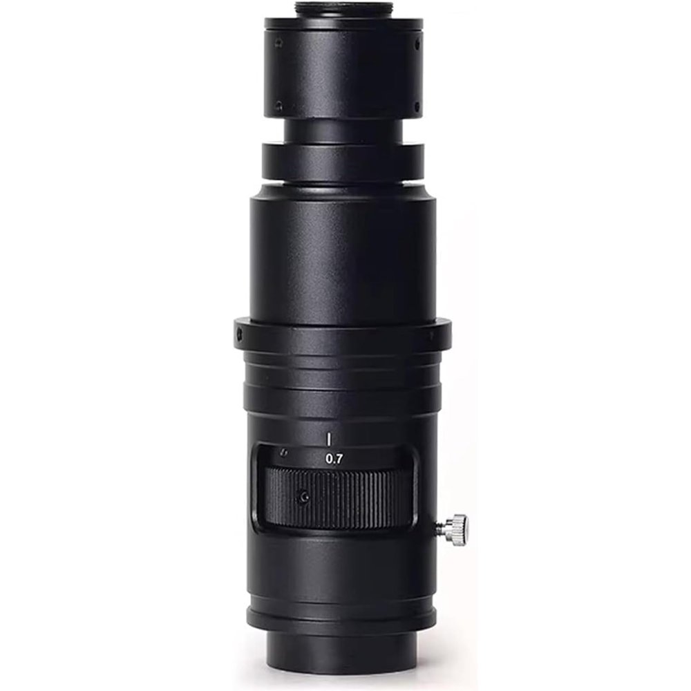 120X/180X Microscope Camera Zoom Lens, Industrial Adjustable Zoom C-Mount Lens, 0.7-5X Continuous Adjustable Magnification, for Lab Microscope Accessories(180X)