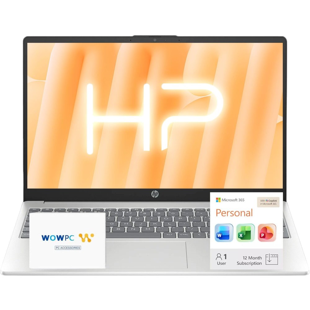 HP 15.6" Business Laptop with Microsoft 365  2026 Edition  Intel 4-Core N100 CPU  1.1TB Storage (1TB OneDrive + 128GB SSD)  32GB RAM  Windows 11  w/o Mouse