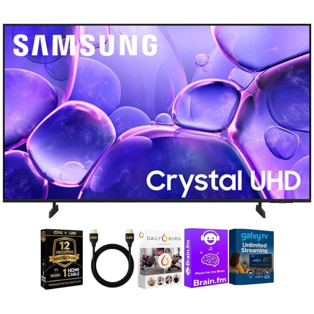 Samsung UN55U800KIT1 55 inch Class U8000F Series Crystal 4K UHD Smart TV 2025 HDR Tizen OS with HDMI Cable Streaming B