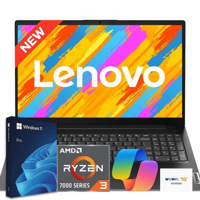 Lenovo V15 Business Laptop 2026 Edition, AMD Ryzen 3 7000-Series(Beat i7-1065G7), 15.6" FHD Display, 16GB DDR5 RAM, 1TB NVMe SSD, Wi-Fi 6, RJ-45, Dolby Audio, Windows 11 Pro, WOWPC USB, no Mouse