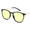 R.F.YFQH Blue Light Blocking Glasses - Round Frame Metal Arms Glasses for Women Men - Green Tinted for Migraine, Light Sensitivity, Photophobia & LED Gaming Computer Screen Glare JF6237 view 1