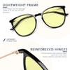 R.F.YFQH Blue Light Blocking Glasses - Round Frame Metal Arms Glasses for Women Men - Green Tinted for Migraine, Light Sensitivity, Photophobia & LED Gaming Computer Screen Glare JF6237 view 4