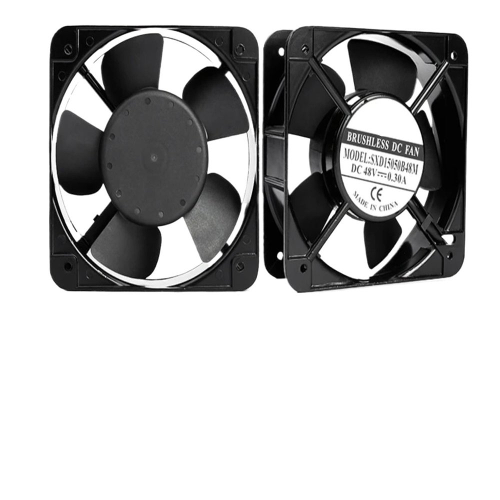 for Industrial: Powerful 150mm Dual Ball Bearing Cooling Fan 150x150x50mm DC 12V 24V 48V Metal Frame Axial Fan(12V Dual Ball)