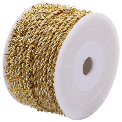 Golden Polyester Wrapping Lanyard for Gift Tags, 1 Roll