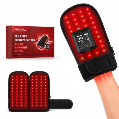 Cordless Red Light Glove for Hand, 5000mAh Rechargeable Dual-Sided 80 LEDs 660nm & 850nm Near-Infrared Light, 6 Red Light Levels & 6 Timer Settings, Unisex (Black)