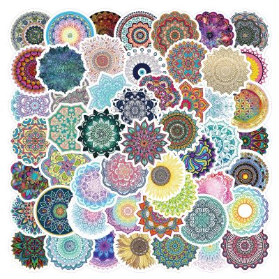 60 PCS Mandala Stickers Pack Waterproof Vinyl Decals for Water Bottles,Laptops,Phones,Notebook,Cars, DIY Crafts Vibrant Graphics for Mandala Enthusiast Gift to Friends Famils(Mandala)