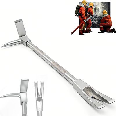 30" Halligan Bar, High-Precision Carbon Steel Construction, Halligan Tool for Fire Rescue