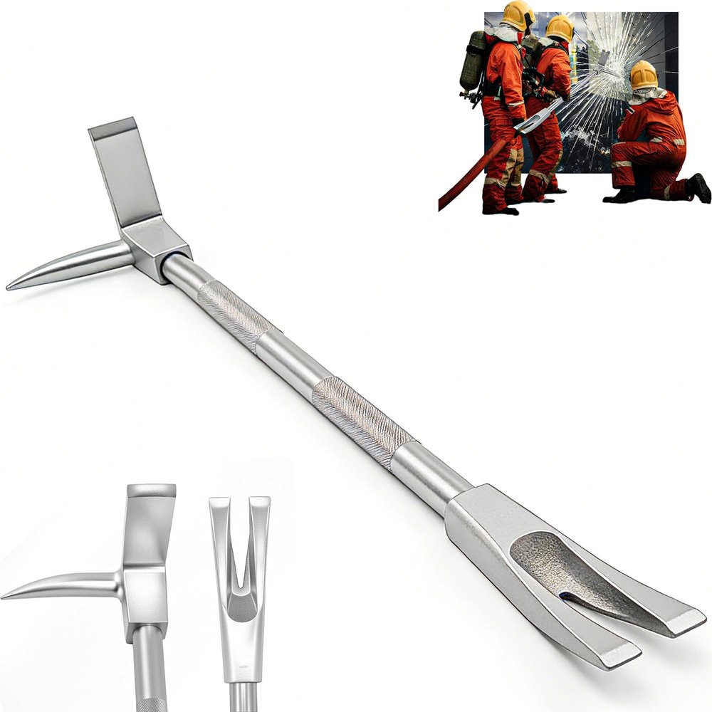 30" Halligan Bar, High-Precision Carbon Steel Construction, Halligan Tool for Fire Rescue