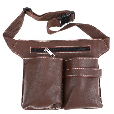 CATIEBYE Hair Stylist Scissors Pouch Barber Hair Cutting Tool Organizer Waist Bag Classic Brown Storage for Hairdressing and Pet Grooming Professionals