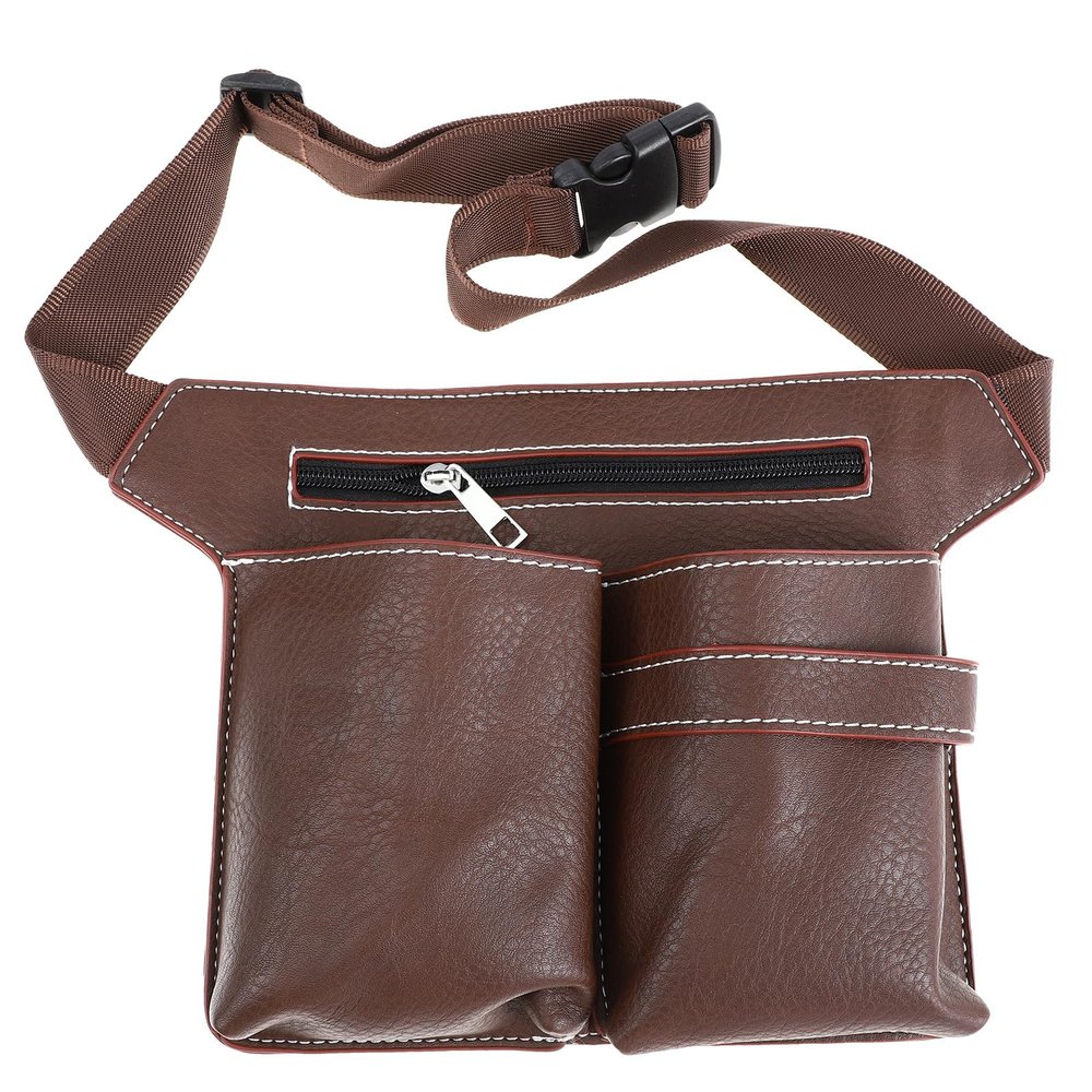 CATIEBYE Hair Stylist Scissors Pouch Barber Hair Cutting Tool Organizer Waist Bag Classic Brown Storage for Hairdressing and Pet Grooming Professionals