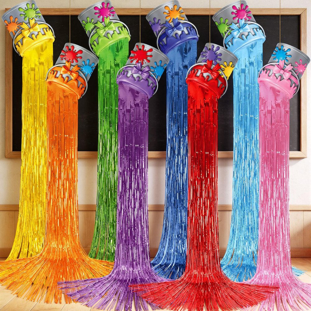 Affrolling 8 Pcs Art Paint Party Decoration Back to School Classroom Decor