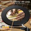 ZAPLIT 10X Magnifying Lamp with Light [Clamp and Stand], 4.3 Real Glass Lens Magnifier Desk Lamp Clip On, Metal Swing Arm LED Ring Light with 3 Color Modes & 10 Brightness for Close Work Crafts Nail view 2