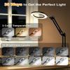 10X Magnifying Glass with Light and Clamp, ZAPLIT 4.3 Real Glass Lens Magnifier Desk Lamp, Metal Swing Arm LED Ring Light with 3 Color Modes & 10 Brightness Levels for Crafts Painting Nail Art Repair view 4