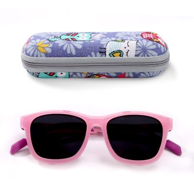 Bencaley 2-in-1 Kids Clip on Polarized UV400 Sunglasses,Blue Light Blocking Eyeglasses, Flexible TR90 Frame for Girls Age 6+(Pink & Purple)