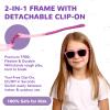 Bencaley 2-in-1 Kids Clip on Polarized UV400 Sunglasses,Blue Light Blocking Eyeglasses, Flexible TR90 Frame for Girls Age 6+(Pink & Purple) view 4