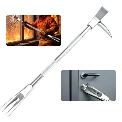 30" Halligan Bar, Heat Treated Forged Carbon Steel Halligan Tool, Galvanized Rustproof One-Piece Construction for Fire Rescue, Emergency, Outdoor Use, Home Safety and Construction Work