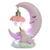 Luxshiny Moon Night Lamp Resin Cartoon Tabletop Night Light Decorative Bedside Lamp for Christmas Birthday Pink Moonlight view 1