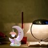Luxshiny Moon Night Lamp Resin Cartoon Tabletop Night Light Decorative Bedside Lamp for Christmas Birthday Pink Moonlight view 4