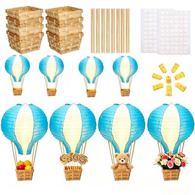 Palmhill 8 Sets 11.8" Hot Air Balloon Decorations Lanterns With Led Light