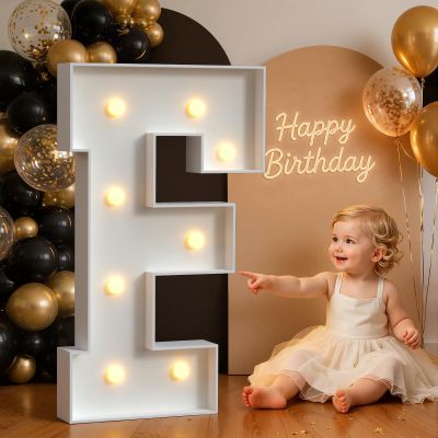 Mixifox Marquee Letters 3 Feet Tall, Large Light Up Letters F Baby Showers